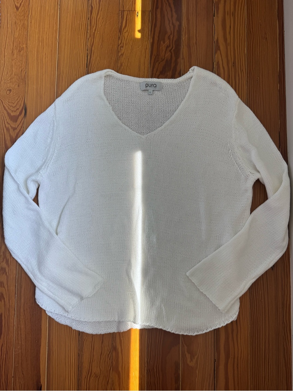 Pura Cashmere V-Neck Knit Sweater